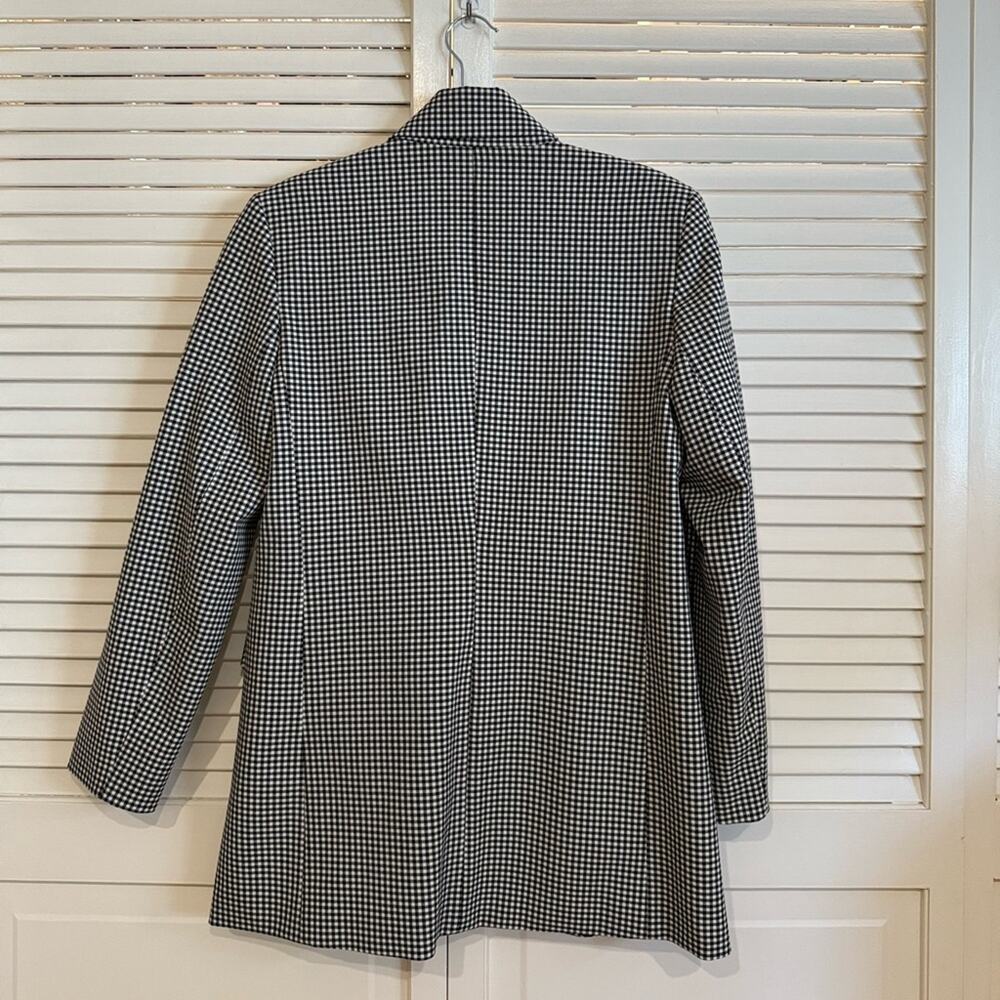 Zara Blazer Black and White Gingham Straight Cut Blazer - Picture 8 of 10